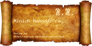 Minich Menodóra névjegykártya